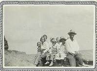  Adult male in foreground with his hat is Edwad Lewis Speed (1889-1973) with his wife (behind him with hat), Bertie Hardin Speed. Children are from right to left are Homer Charles Speed (with hat - Ed and Bertie Speed's son), Edith Speed and Kitty Speed (daughters of Charlie Speed and Mary Moore Speed.